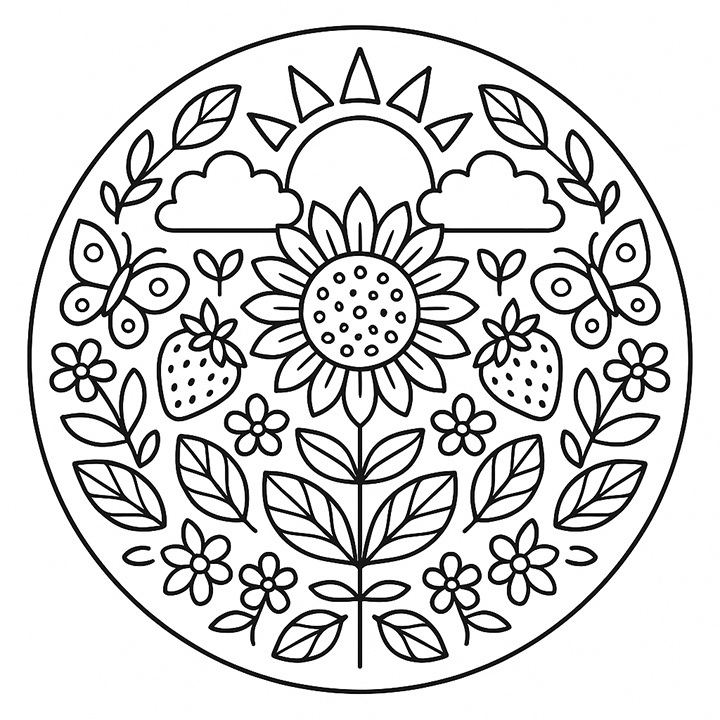 Summer Mandala Coloring Page