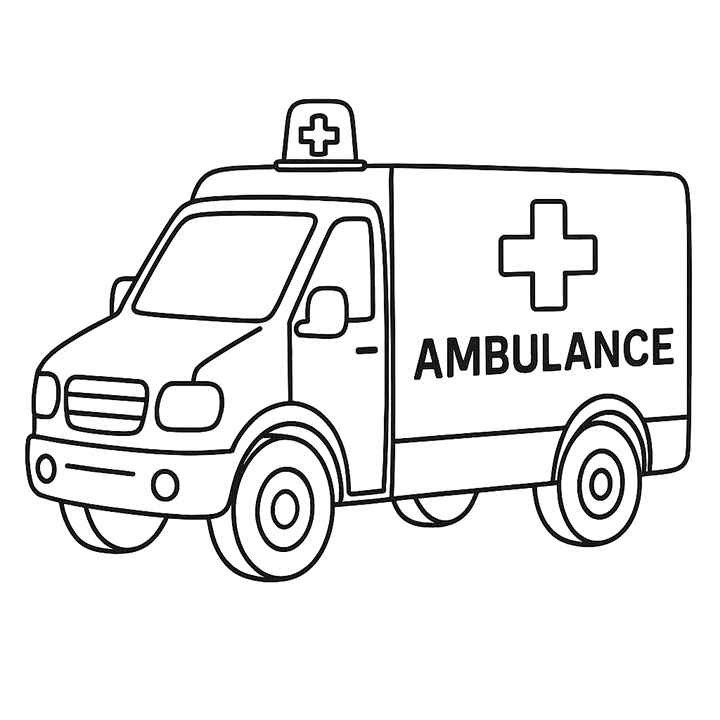 Ambulance Coloring Page