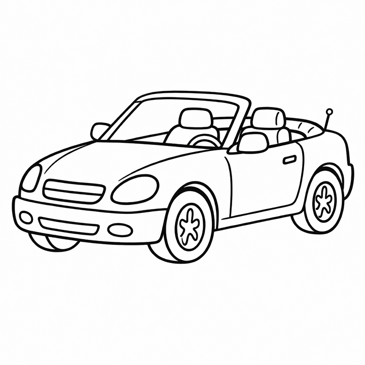 Convertible Car Coloring Page