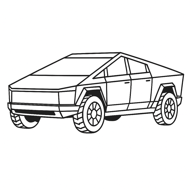 Cybertruck Coloring Page
