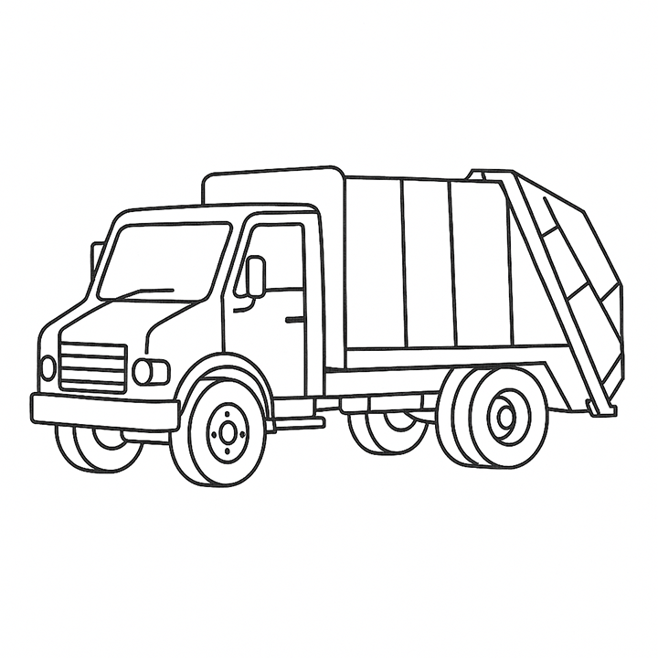 Garbage Truck Coloring Page