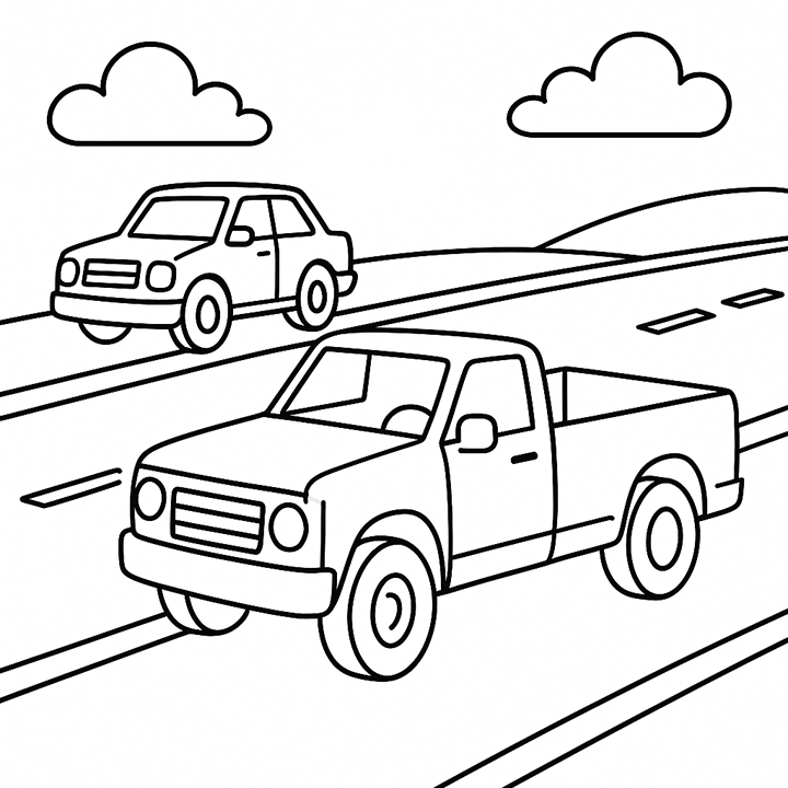 Highway Coloring Page