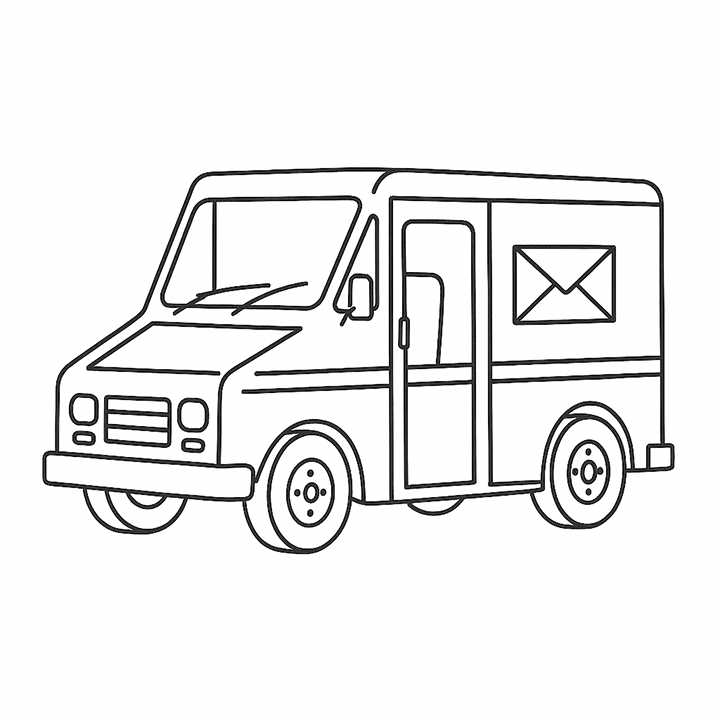 Mail Truck Coloring Page