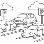 Parking Lot Coloring Page