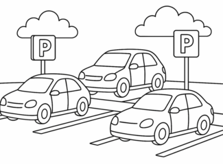 Parking Lot Coloring Page