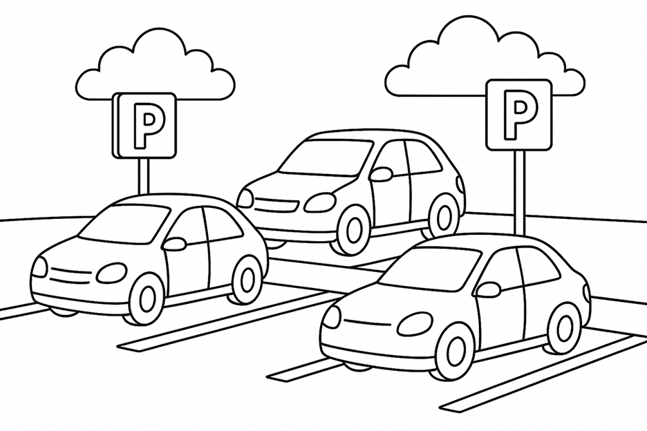 Parking Lot Coloring Page