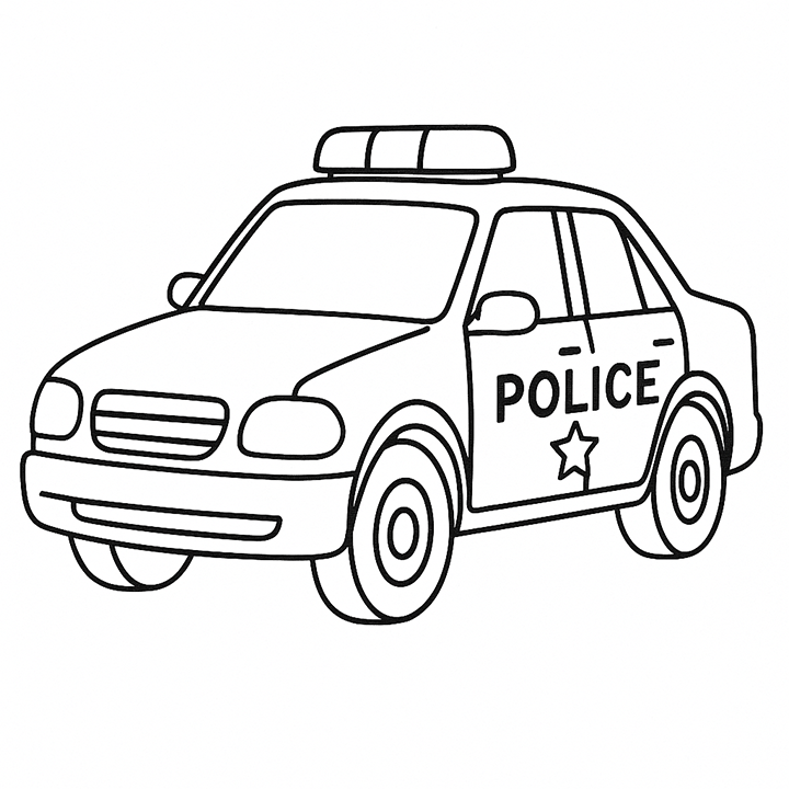 Police Car Coloring Page