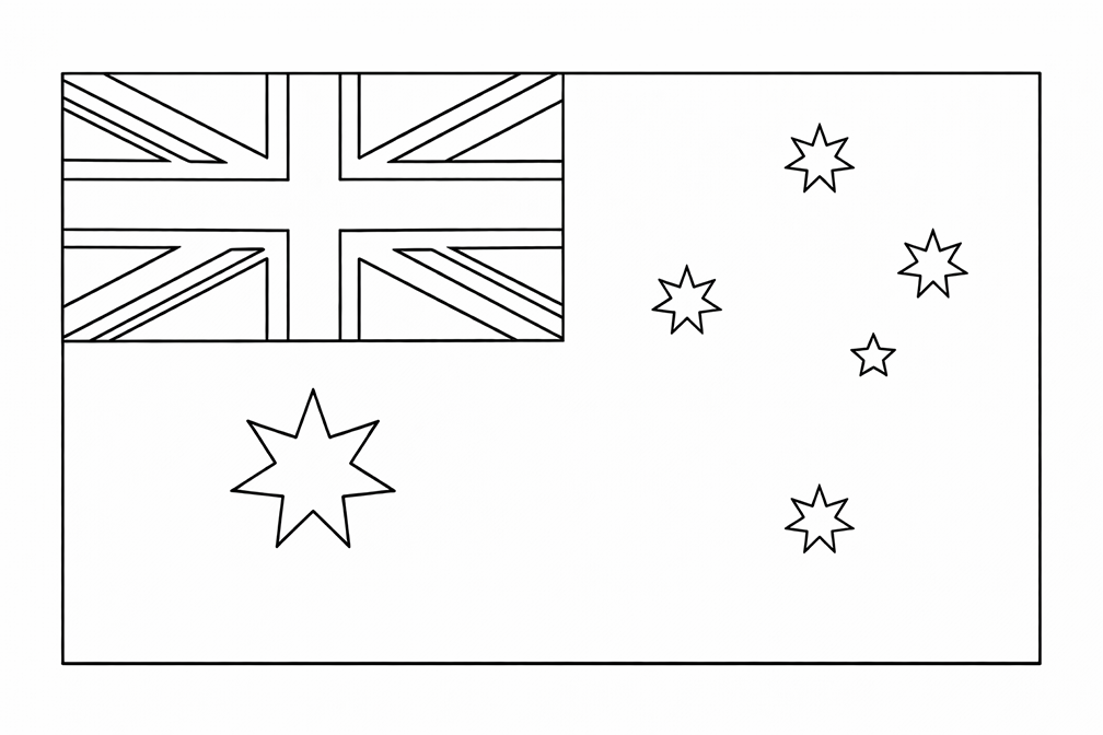 Australia Flag Coloring Page