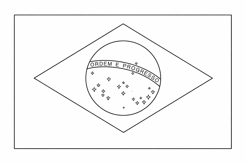 Brazil Flag Coloring Page