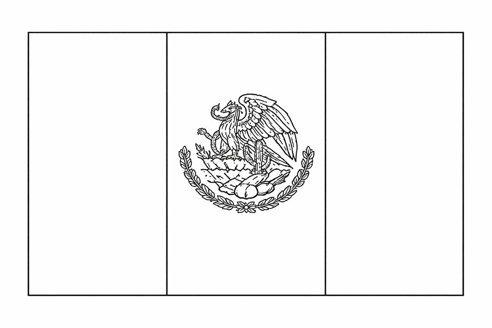 Mexico Flag Coloring Page
