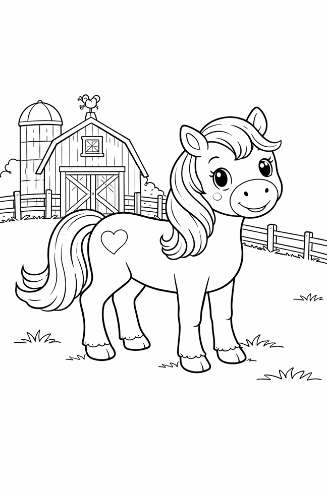 A Cute Pony With A Heart