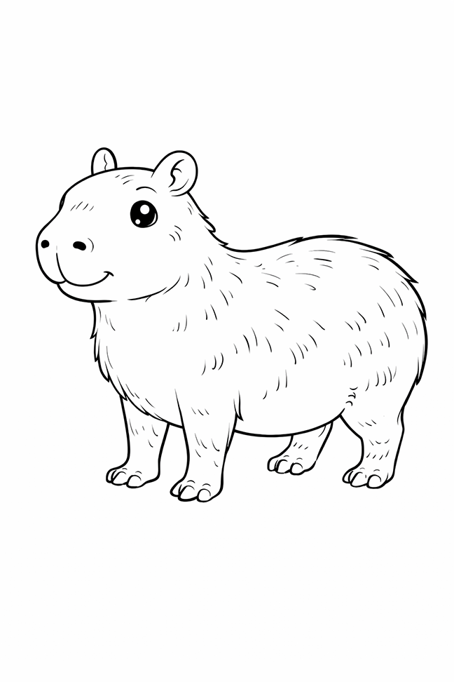 Capybara Coloring Page