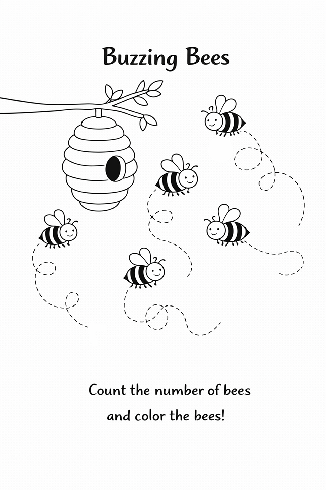 Count And Color The Bees
