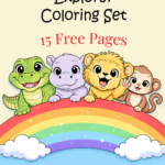 Cute Animal Explorer Coloring Book Cover