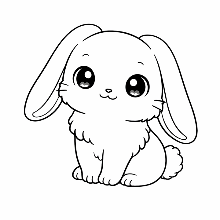 Cute Bunny Coloring Page