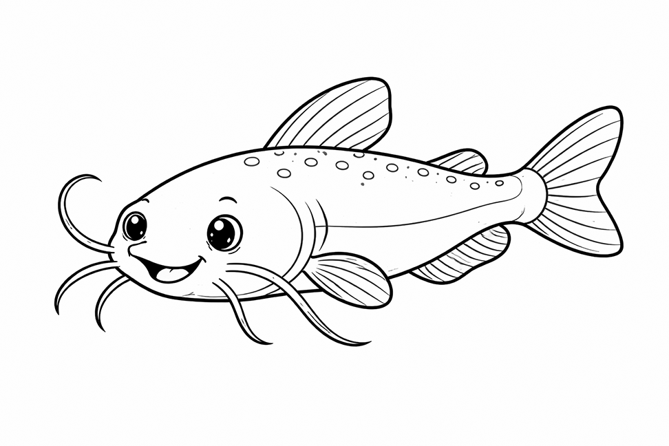 Cute Catfish To Color