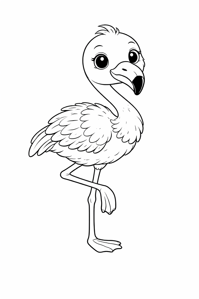 Cute Flamingo Coloring Page