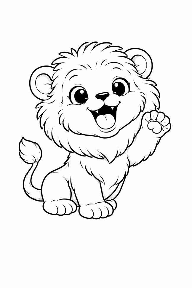 Cute Lion Coloring Page