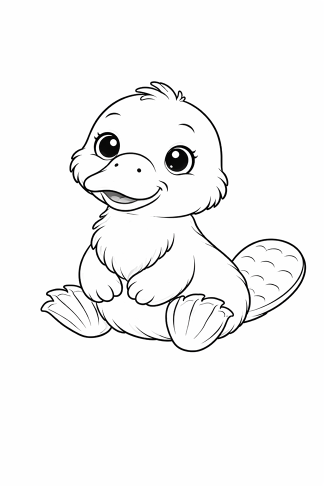 Cute Platypus Coloring Page