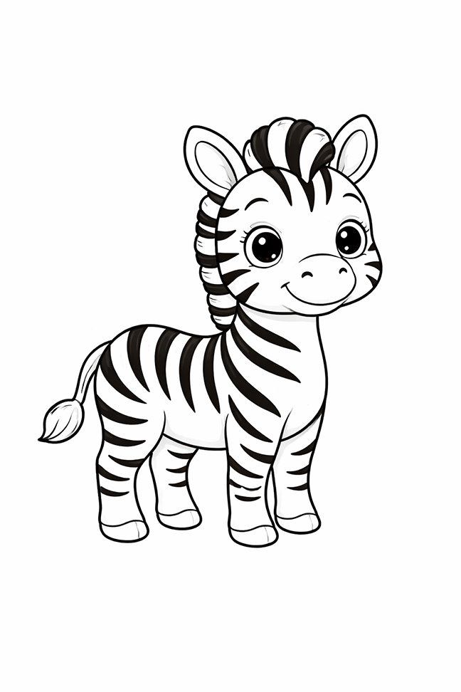 Cute Zebra Coloring Page