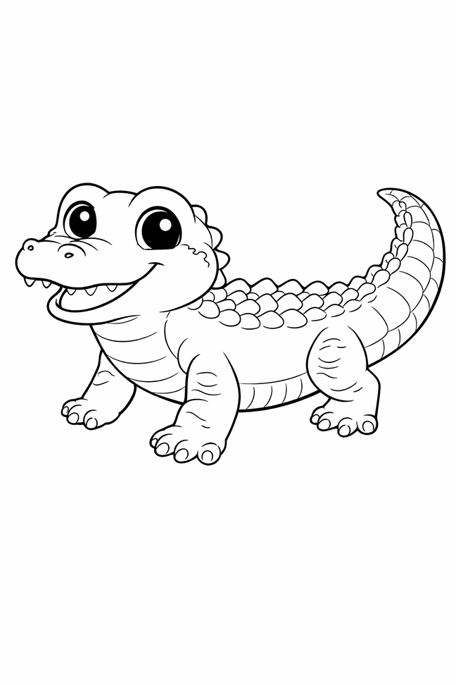 Exotic Animal Coloring Page Alligator