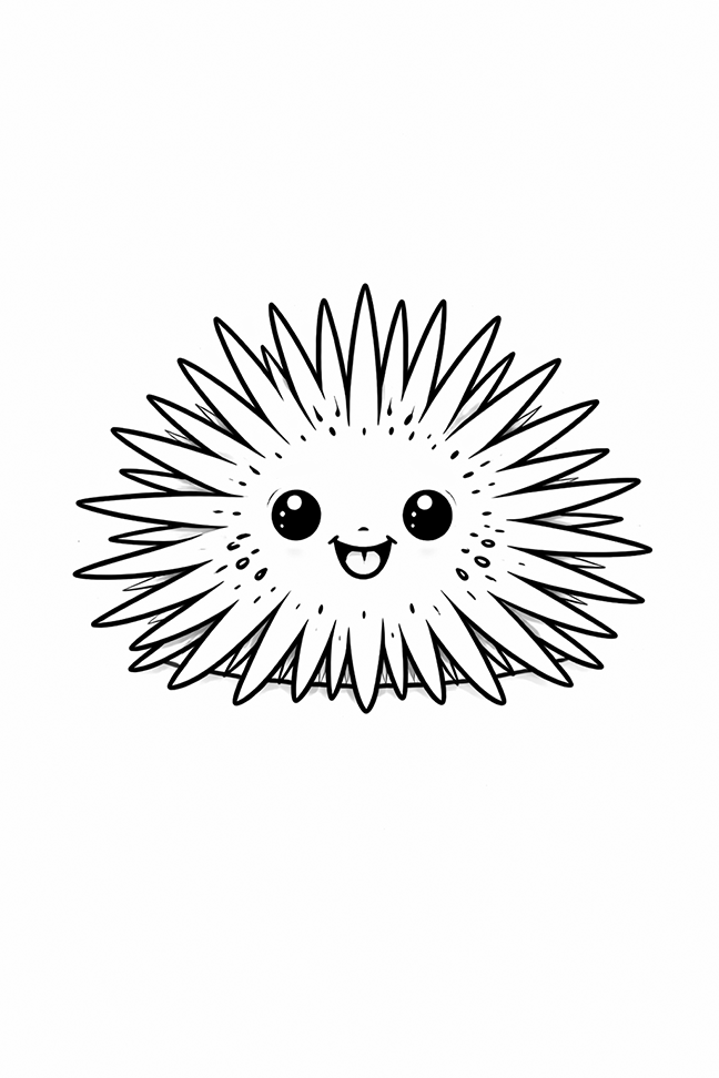 Fun Sea Urchin Coloring Page