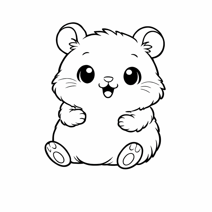 Hamster Coloring Page