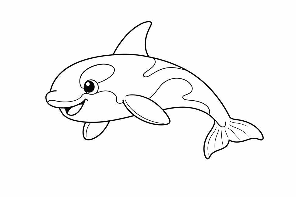 Happy Orca Coloring