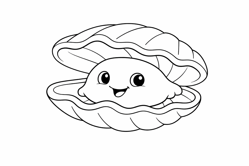 Little Clam Coloring Page