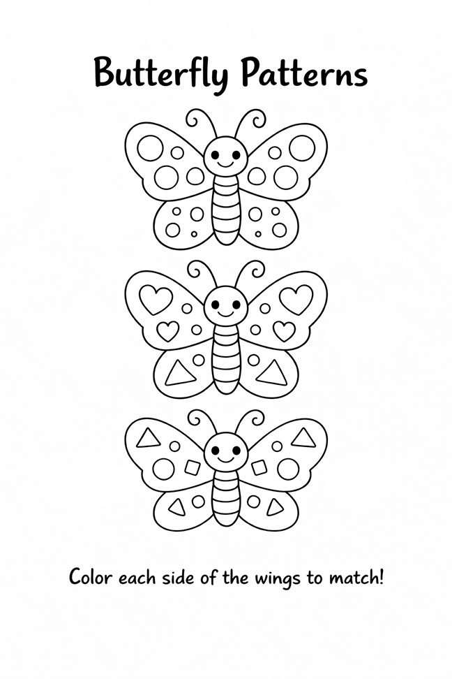 Match Each Side Of The Butterfly With Color