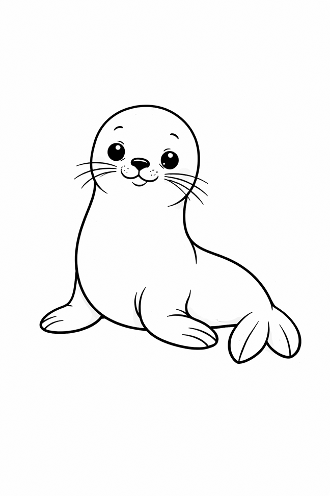 Sea Lion Cutie To Color