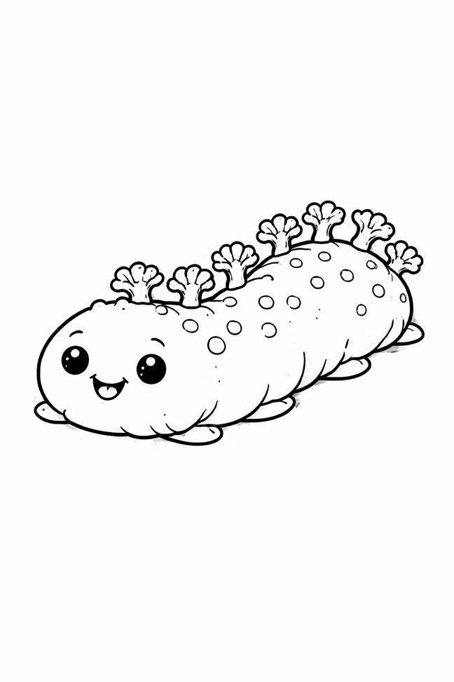 The Cutest Sea Cucumber To Color