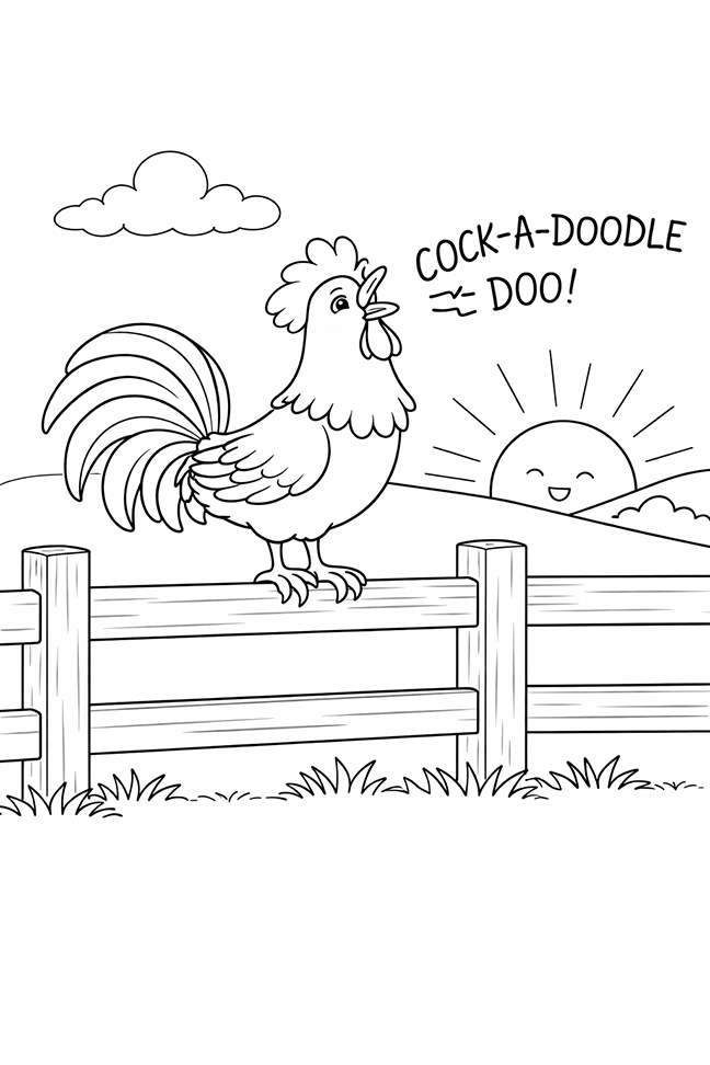 The Rooster Says Cock A Doodle Doo