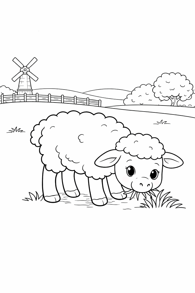 The Sheep Eats Grass In The Field On The Farm