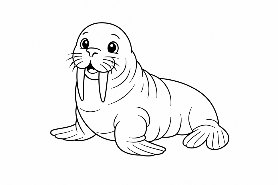 Walrus Coloring Page Preschool