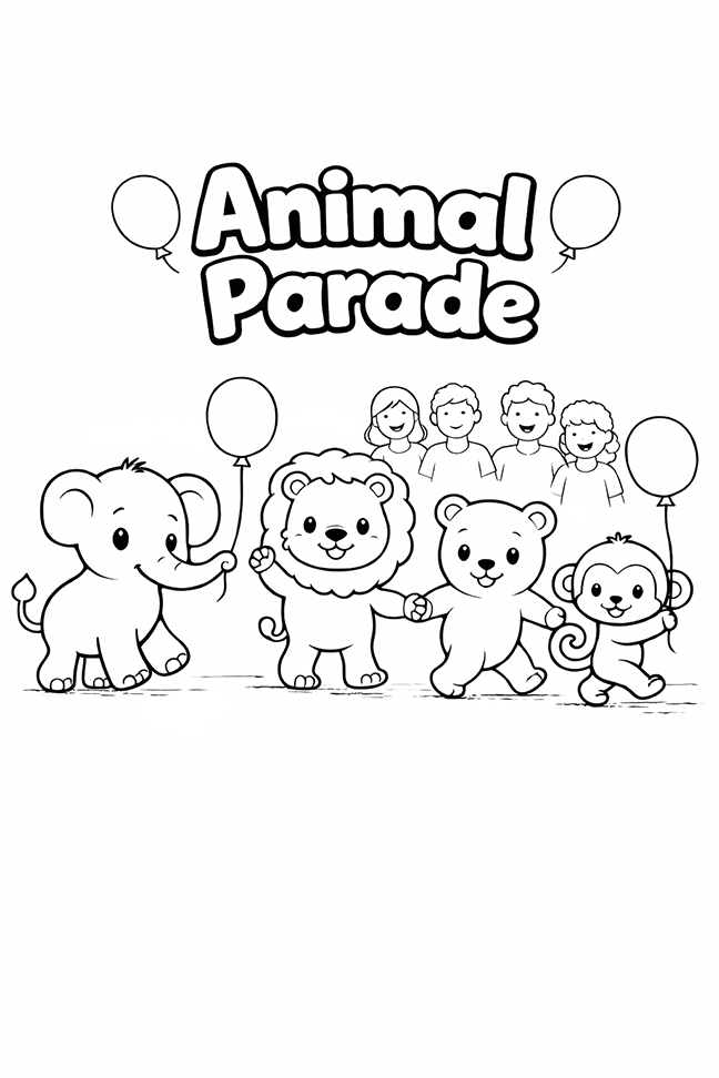 Animal Parade Coloring