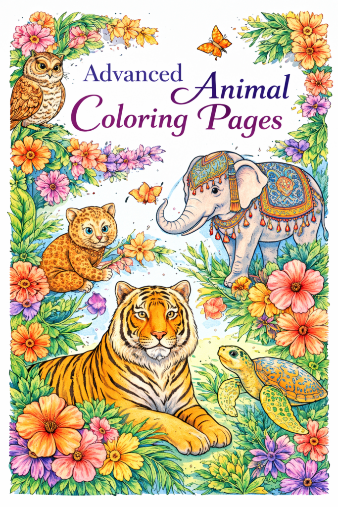 Advanced Animals Coloring Book