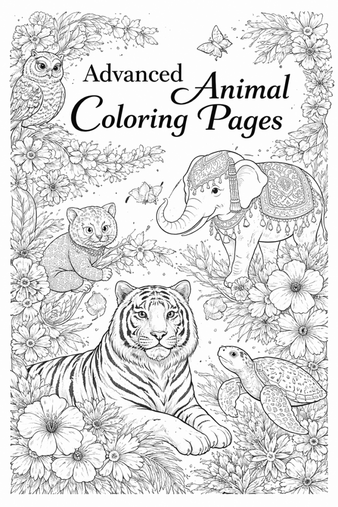 Advanced Animals Coloring Book Title
