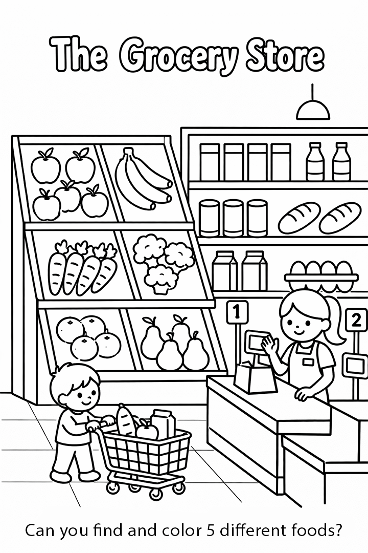 Color The Grocery Store