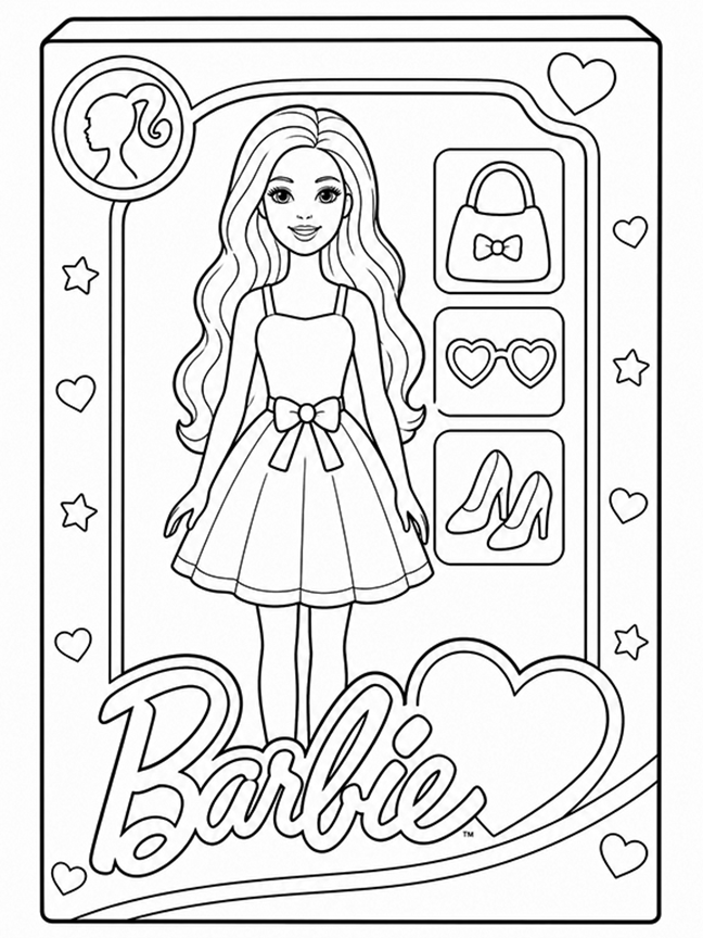 Barbie Art Coloring Page