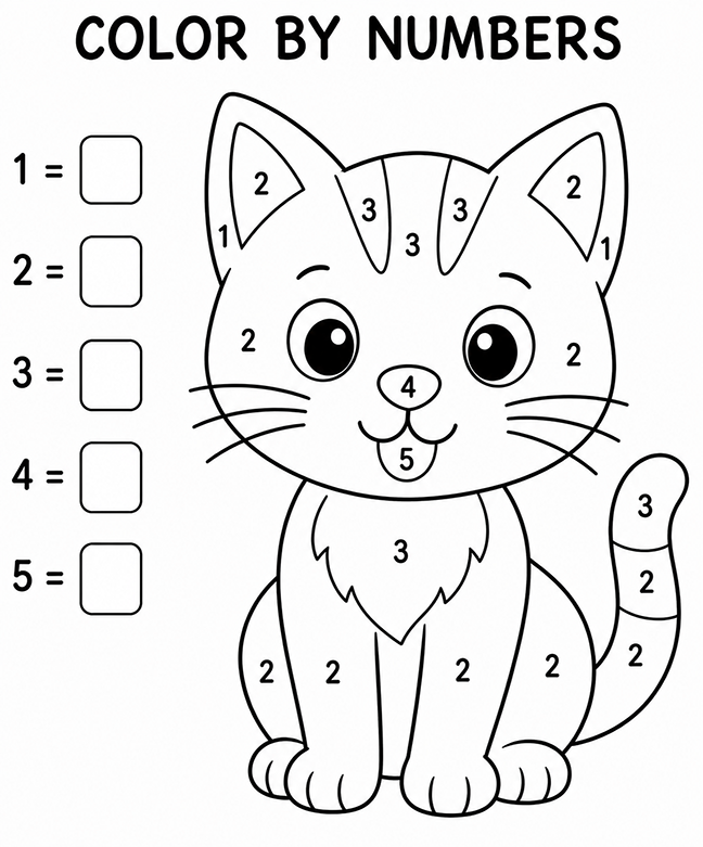 Color By Number Cat