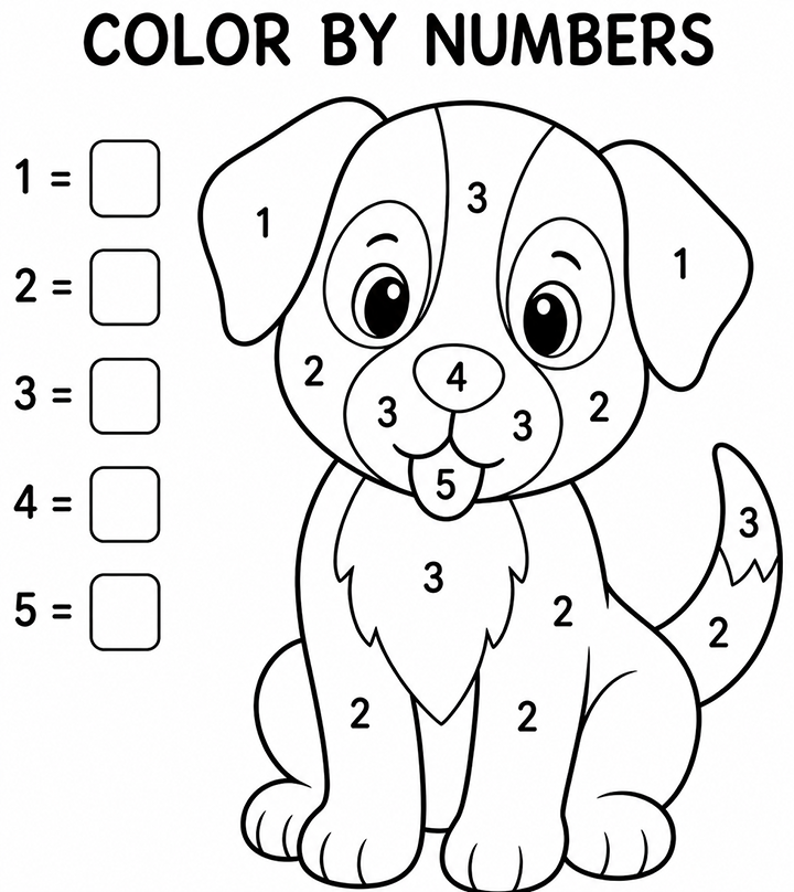 Color By Number Dog