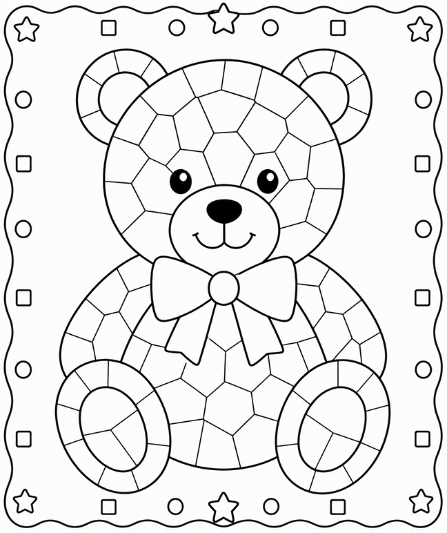 Teddy Bear Mosaic Art