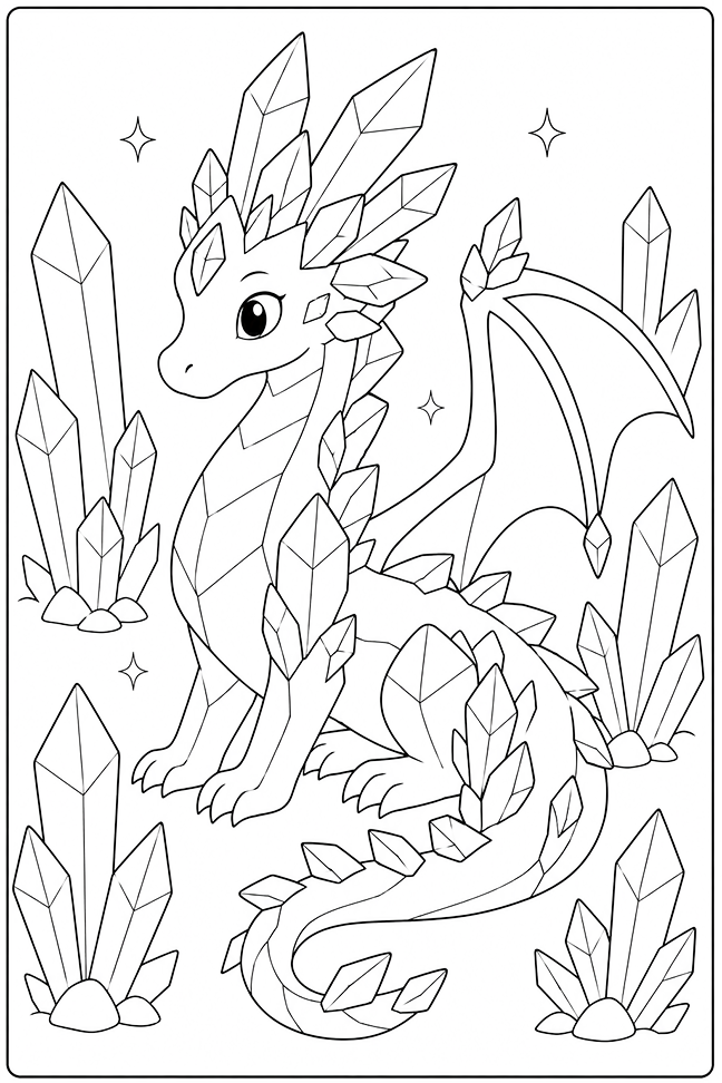 Gemstone Dragon Coloring Page