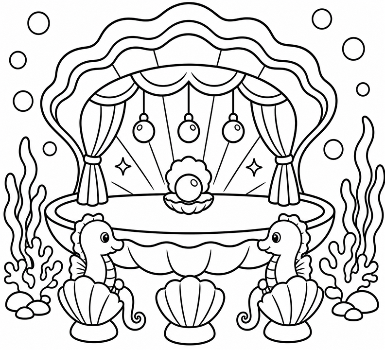 Performing Clam Coloring Page