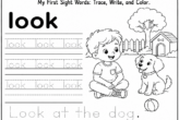 Look Sight Word Tracing Worksheet