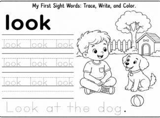 Look Sight Word Tracing Worksheet