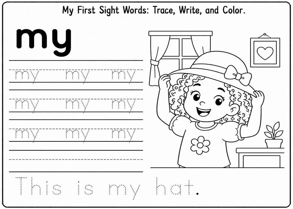 My Sight Word Tracing Worksheet