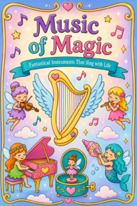 Music Of Magic Enchanted Instruments Coloring Book Cover