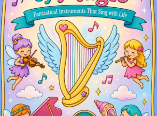 Music Of Magic Enchanted Instruments Coloring Book Cover